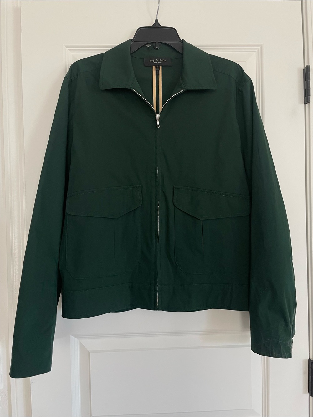 rag & bone Forest Green Zip-Front Lightweight Utilitarian Cotton blend Jacket